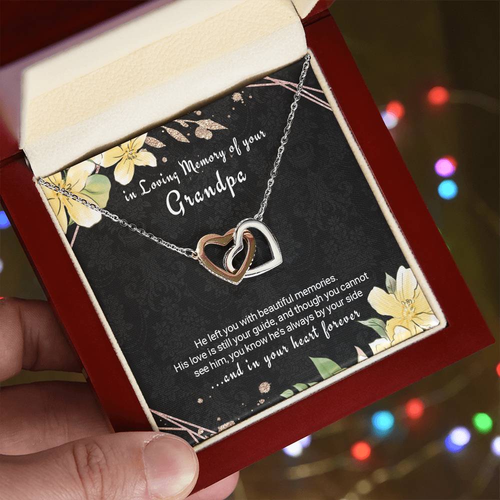 Loss Of Grandfather Gift Grief Gift In Memory Of Grandpa Twin Hearts Necklace Interlocking Hearts Necklace