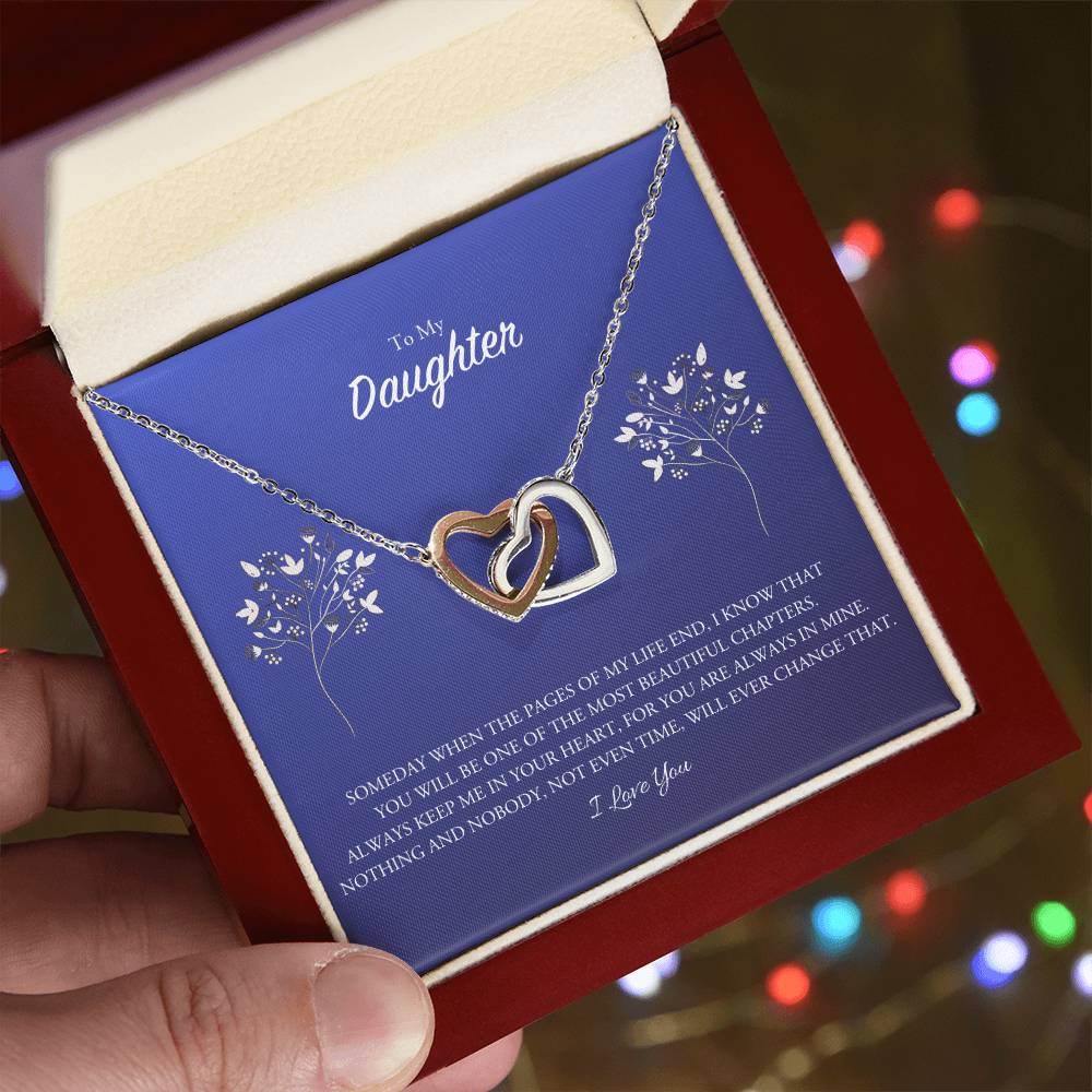 Daughter Two Hearts Necklace Interlocking Hearts Necklace