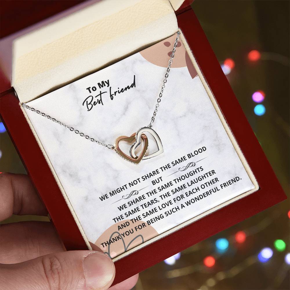 Wonderful Friend Necklace Interlocking Hearts Necklace