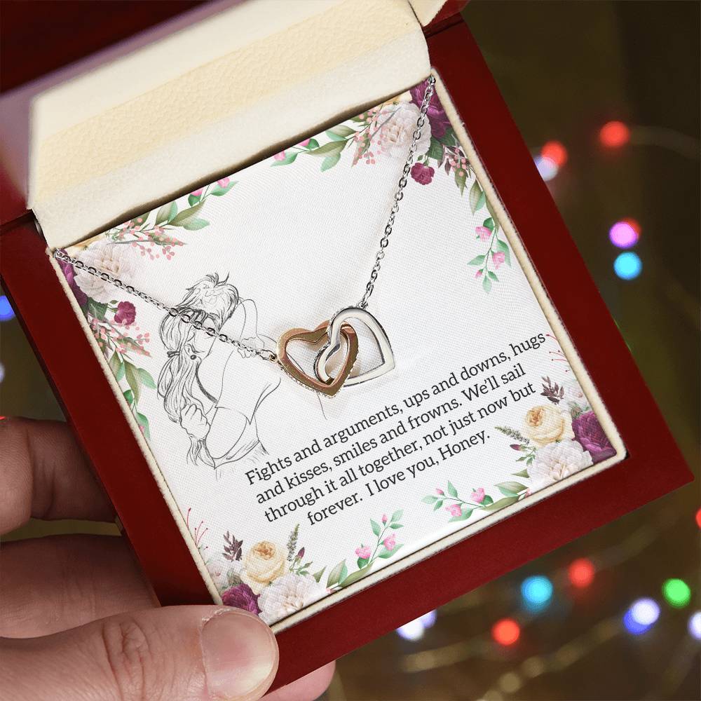 Gift For Girlfriend Interlocking Hearts Necklace