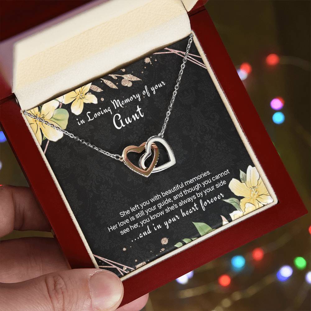 Sympathy Gift Loss Of Aunt Twin Hearts Necklace Interlocking Hearts Necklace
