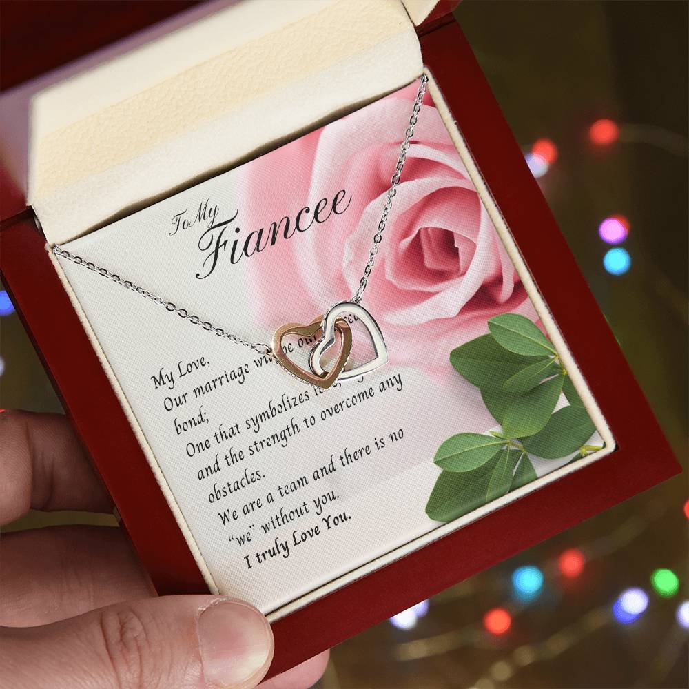 To My Fiancee Necklace Interlock Hearts Promise Gift Birthday Gift Wedding Gift Christmas Gift Interlocking Hearts Necklace