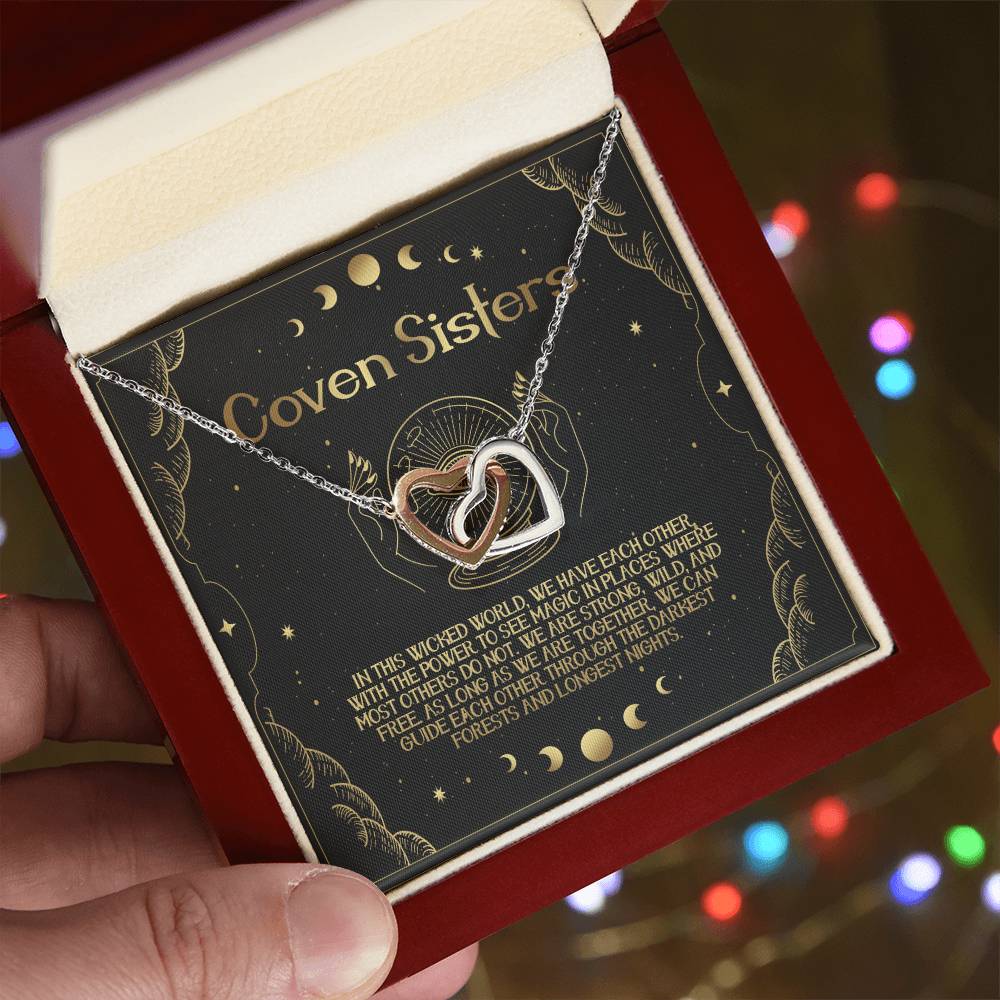 Coven Sisters Interlocking Interlocking Hearts Necklace
