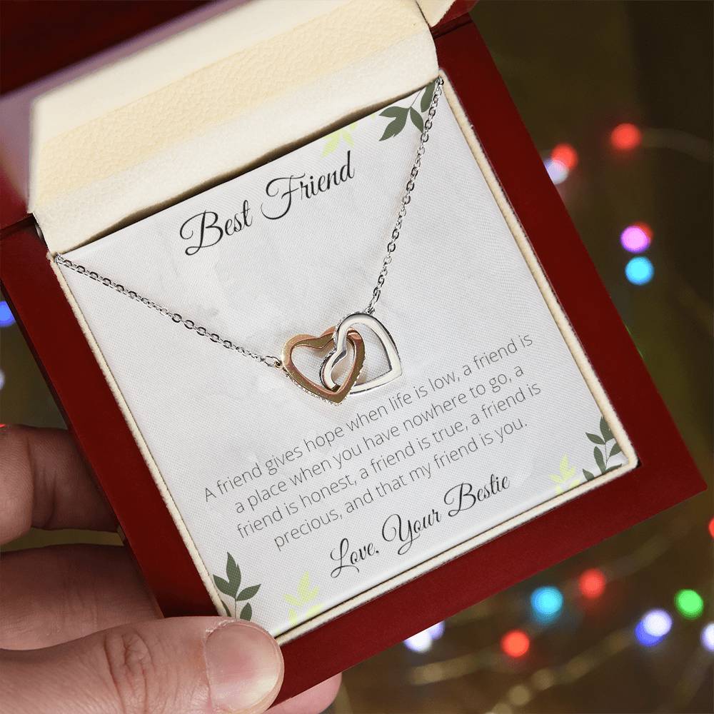 Precious Best Friend Necklace Interlocking Hearts Necklace
