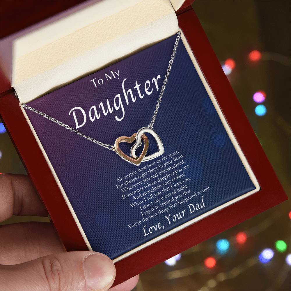 Collection Daughter - No Matter How Near Or Far Apart - Interlocking Hearts Necklace