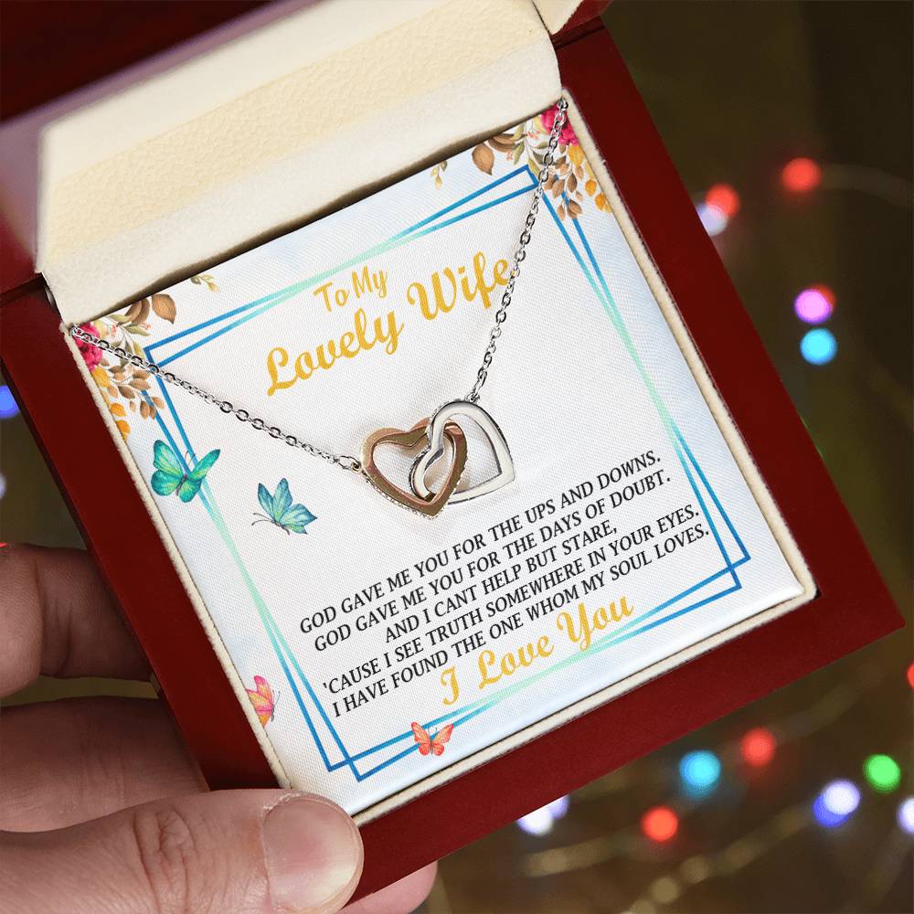 To My Wife - Interlocking Hearts Necklace - So-30