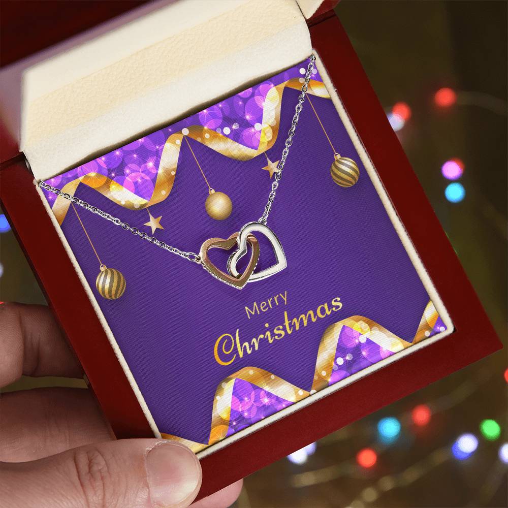 Merry Christmas Sweetheart - Hearts Necklace Interlocking Hearts Necklace
