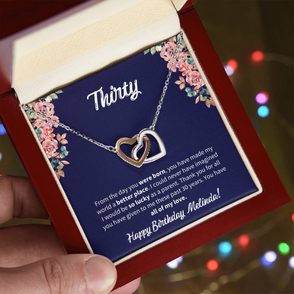 Thirty Birthday All Of My Love Interlocked Hearts Necklace Interlocking Hearts Necklace