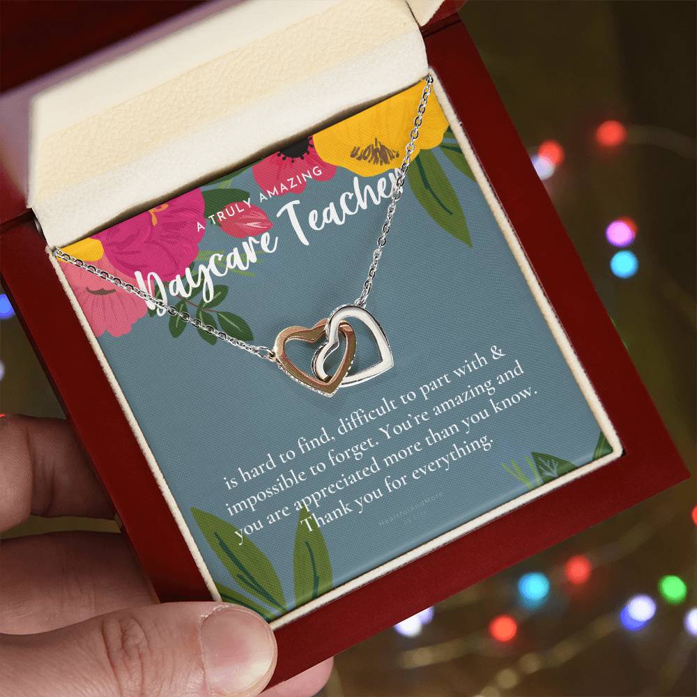 Daycare Teacher Gift For Daycare Provider Gifts Daycare Thank You Gifts Preschool Teacher Gift Thank You Gift Daycare Interlocking Hearts Necklace