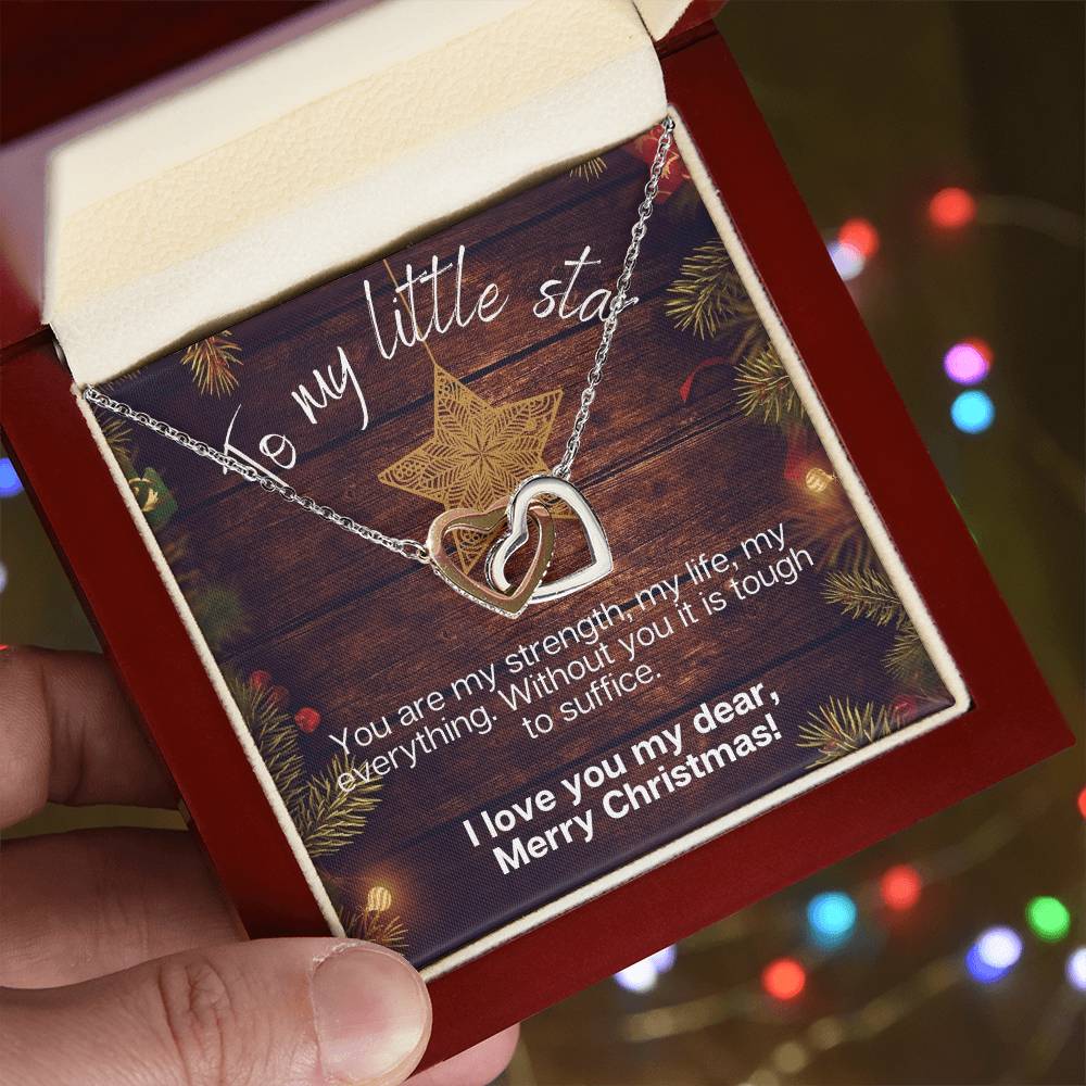 To My Little Star ⭐ - Perfect Christmas Gift 🎅🤶 Interlocking Hearts Necklace