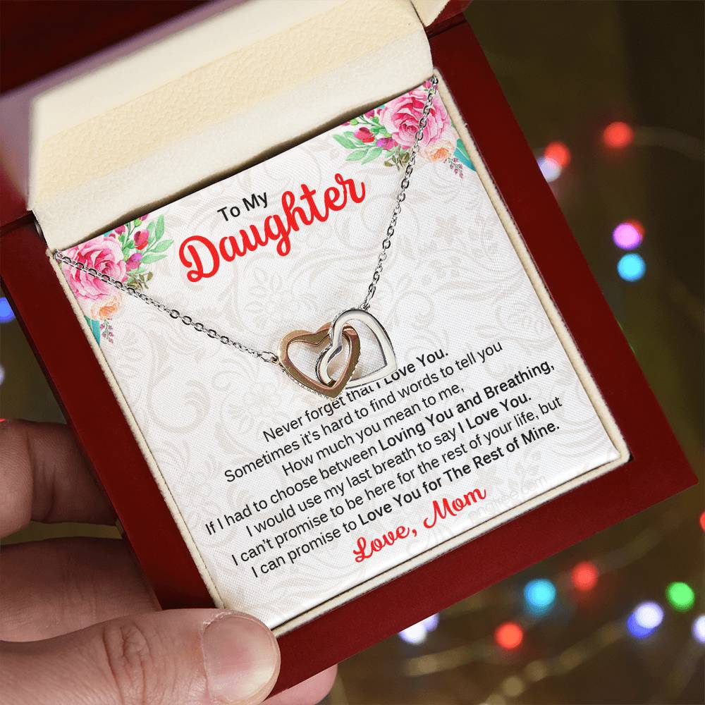 Perfect Gift For Daughter From Mom Interlocking Hearts Necklace