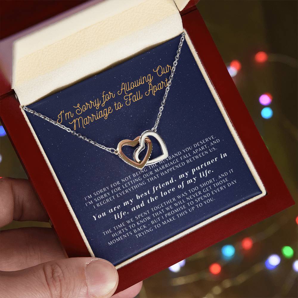 Apology Gift For Wife From Guilty Husband Interlocking Hearts Necklace