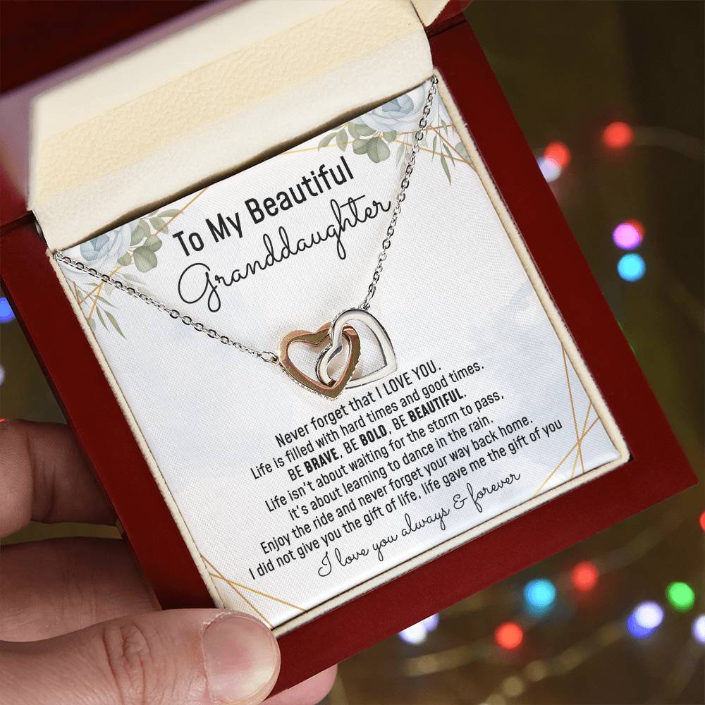 Granddaughter Necklace Gift From Grandparents Interlocking Hearts Necklace