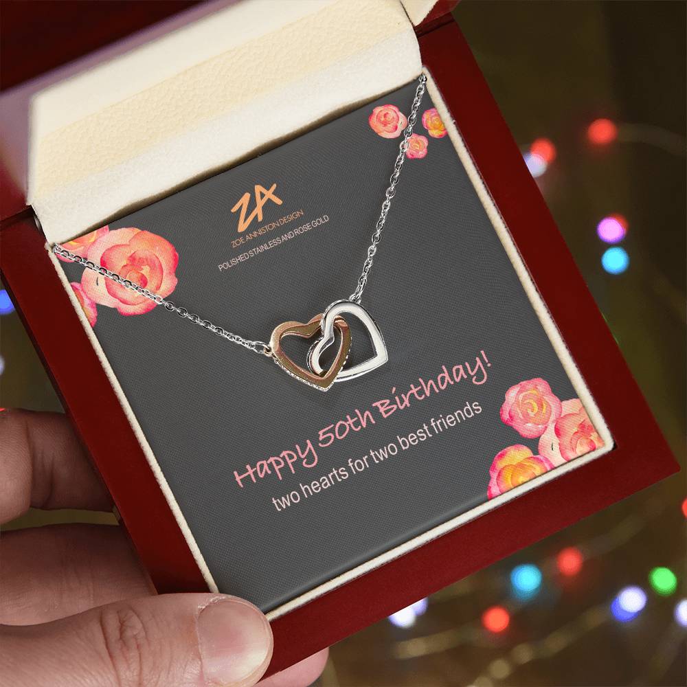 Happy 50Th! Interlocking Hearts Necklace