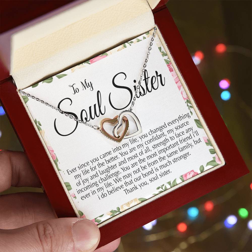Best Gift For Soul Sister Interlocking Hearts Necklace