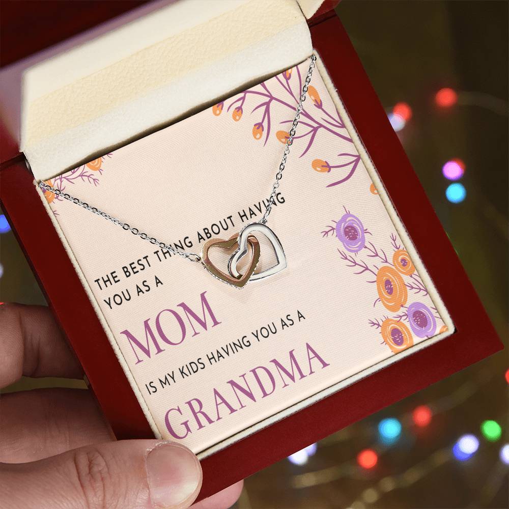 To My Mom Infinite Heart Message Card For All Necklace Jewelry From Son Daughter Gift Anniversary Birthday Graduation Mothers Day Interlocking Hearts Necklace
