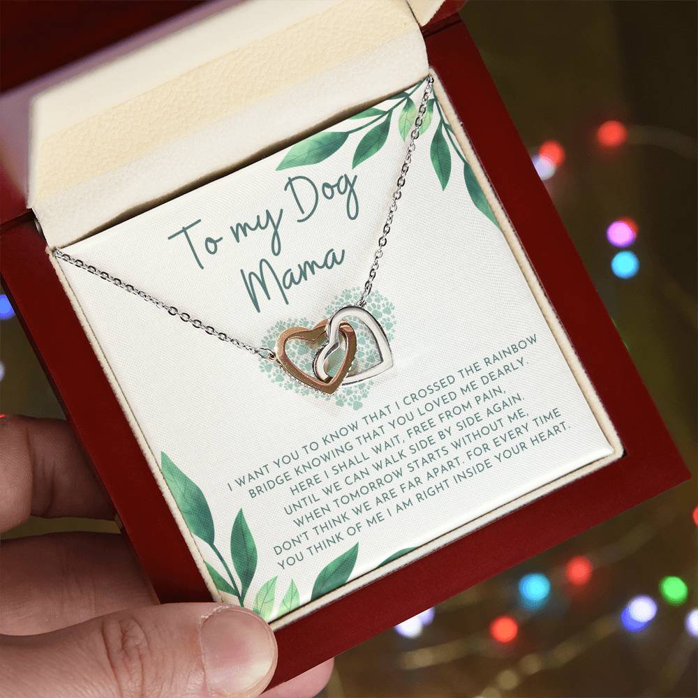 4. Dog Mama Interlocking Hearts Necklace
