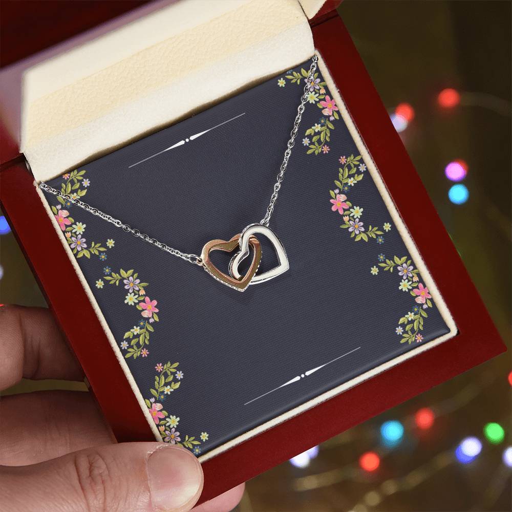 Two Hearts Necklace For Her Interlocking Hearts Necklace
