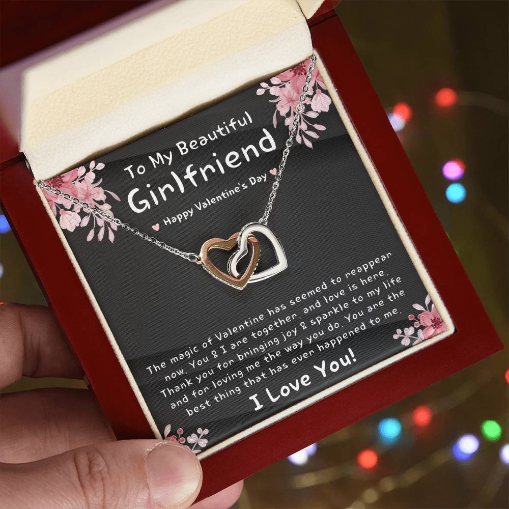 Valentine'S Day Gift For Girlfriend Girlfriend Gift Necklace Gift For Girlfriend Unique Valentine'S Day Gift For Her Jewelry Gift Interlocking Hearts Necklace