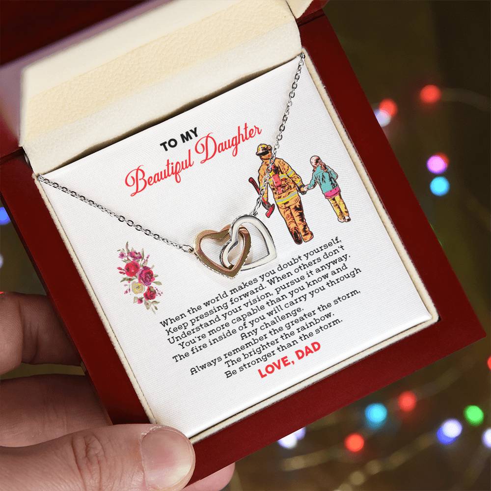 Firefighter'S Daughter - Interlocking Heart Necklace Interlocking Hearts Necklace