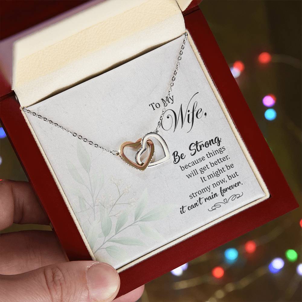 To My Wife Interlocking Hearts Necklace