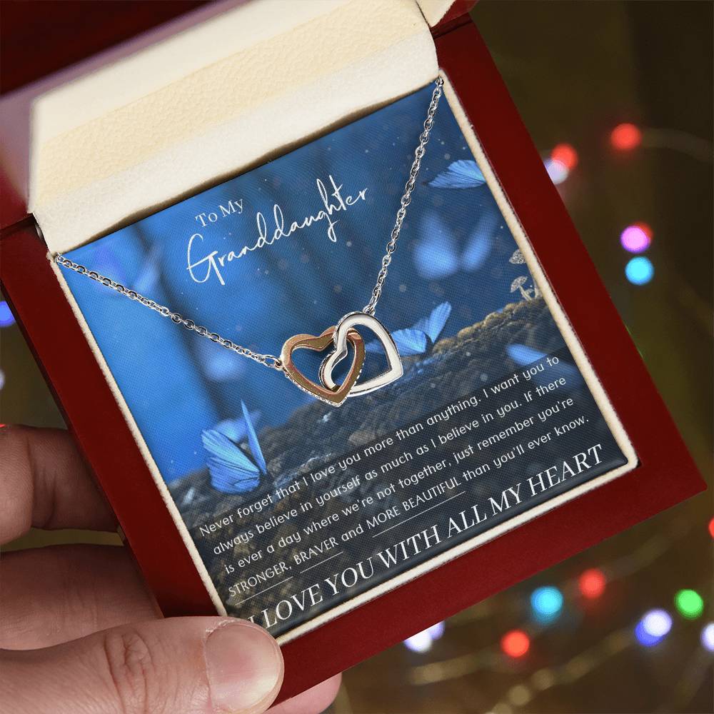 Granddaughter Necklace Interlocking Hearts Necklace