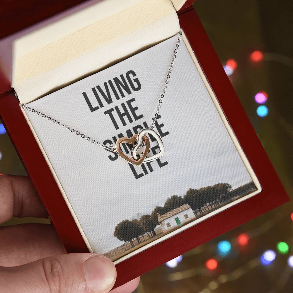 Let'S Live Together Interlocking Hearts Necklace