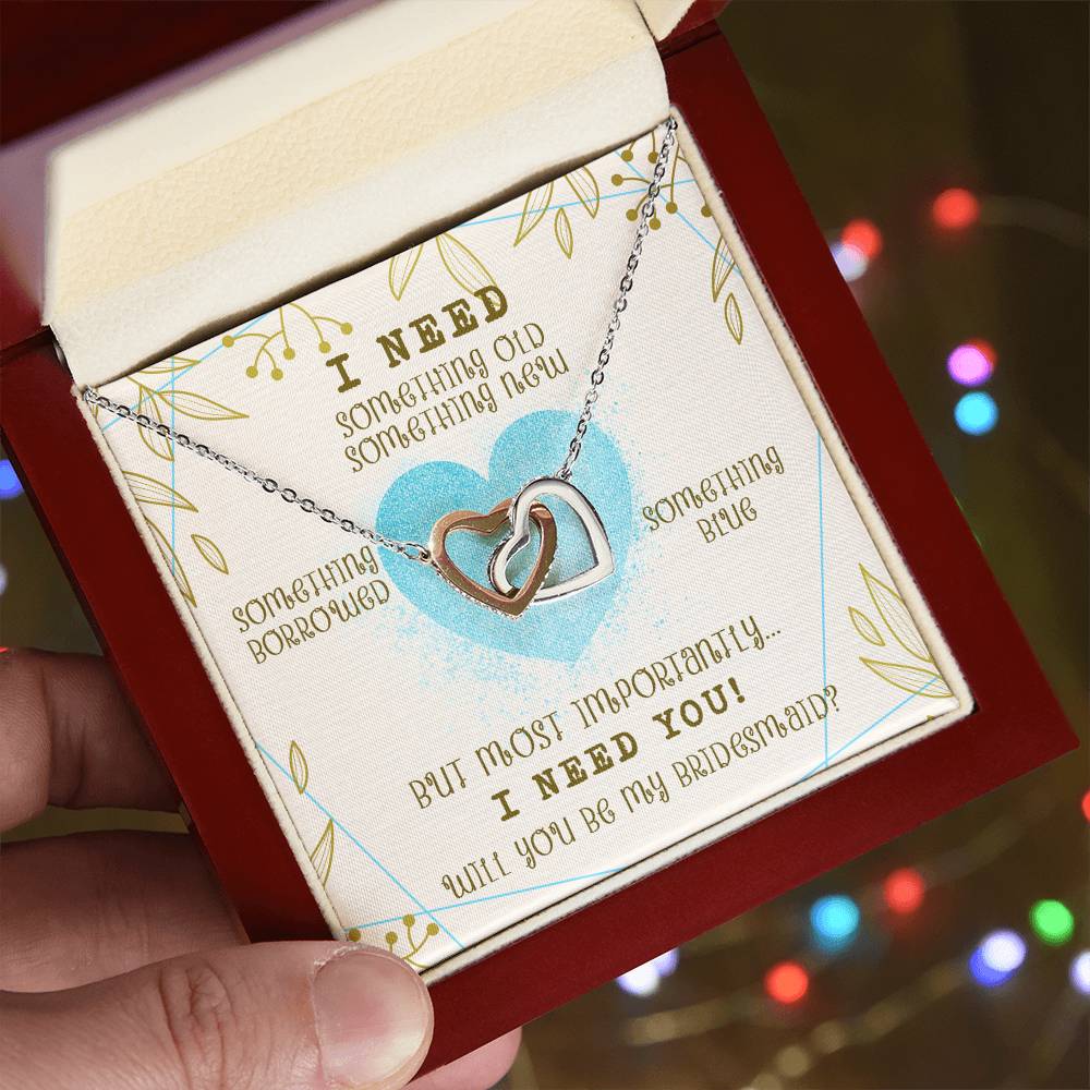 I Need You To Be My Bridesmaid Interlocked Hearts Necklace Interlocking Hearts Necklace