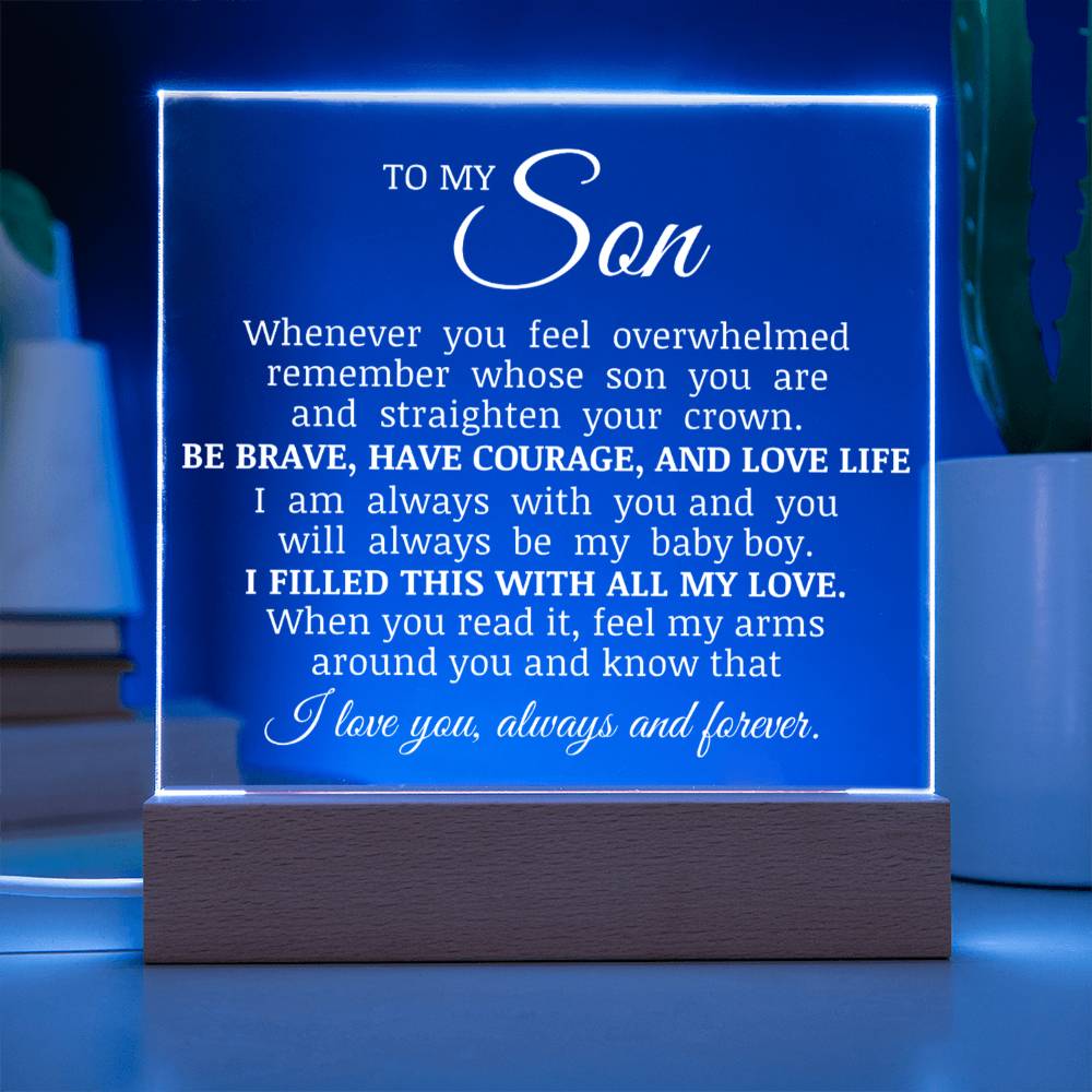 To My Son - You Will Always Be My Little Boy - Acrylic Square Plaque