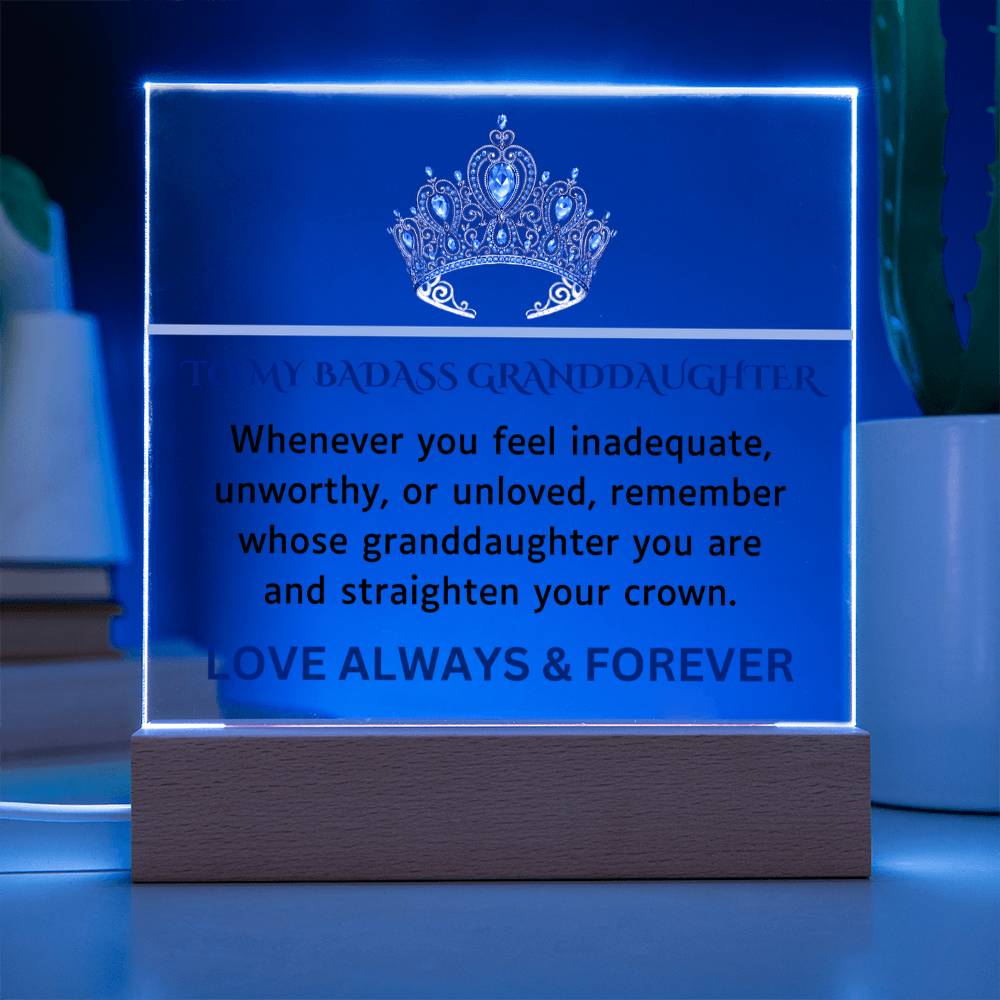 Badass Granddaughter - Love Always And Forever - Acrylic Square Plaque