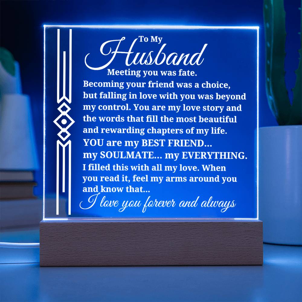 To My Husband - You Are My Everything - Acrylic Square Plaque