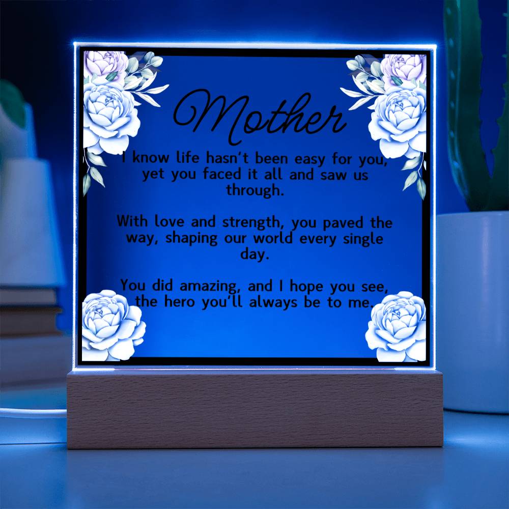 HeartWork - The Hero You'll Always Be To Me - Acrylic Square Plaque