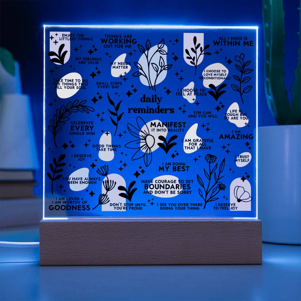 Daily Affirmation, Motivation, Mental Health - Acrylic Square Plaque