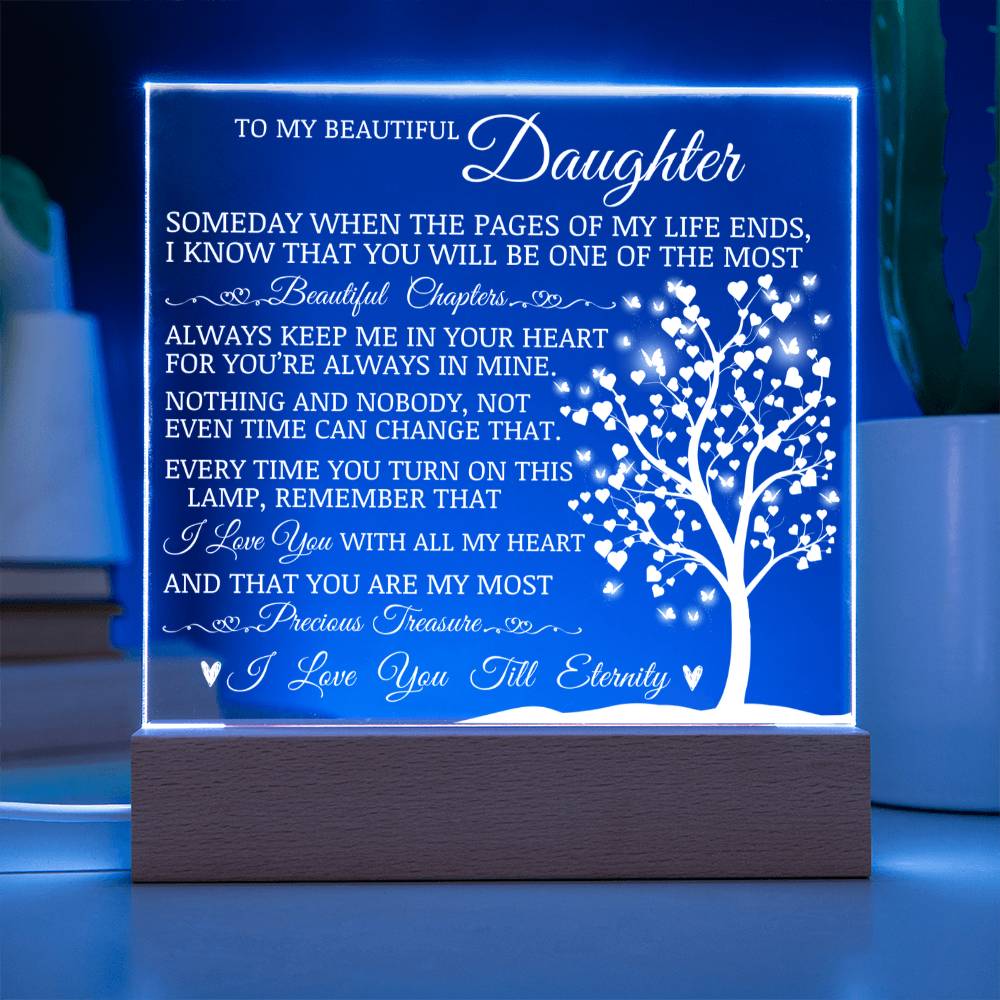Daughter Keepsake - My Most Precious Treasure - Acrylic Square Plaque