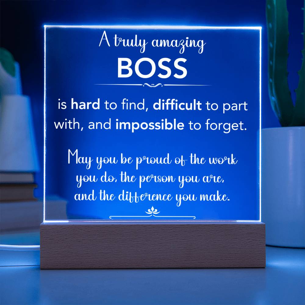 Personalized Boss Gift - The Difference You Make - Acrylic Square Plaque