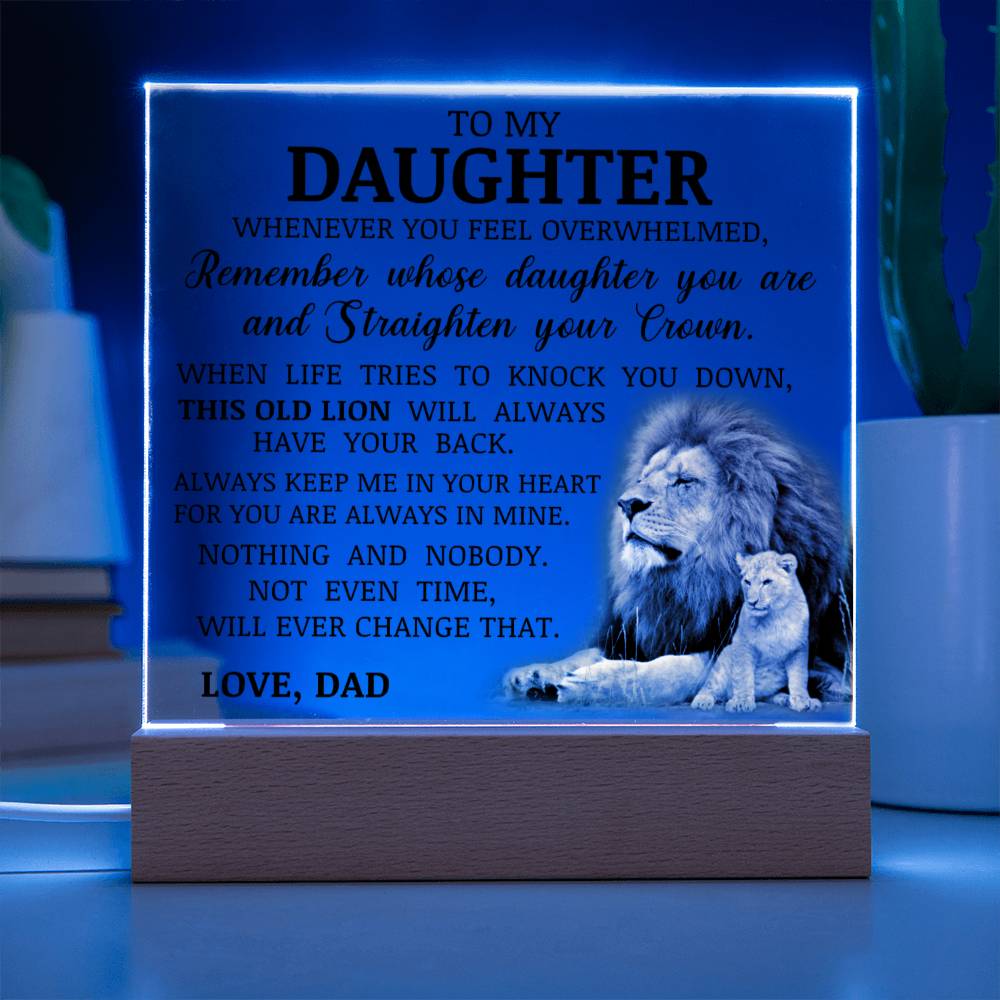To My Daughter - Keep Me In Your Heart - Acrylic Square Plaque