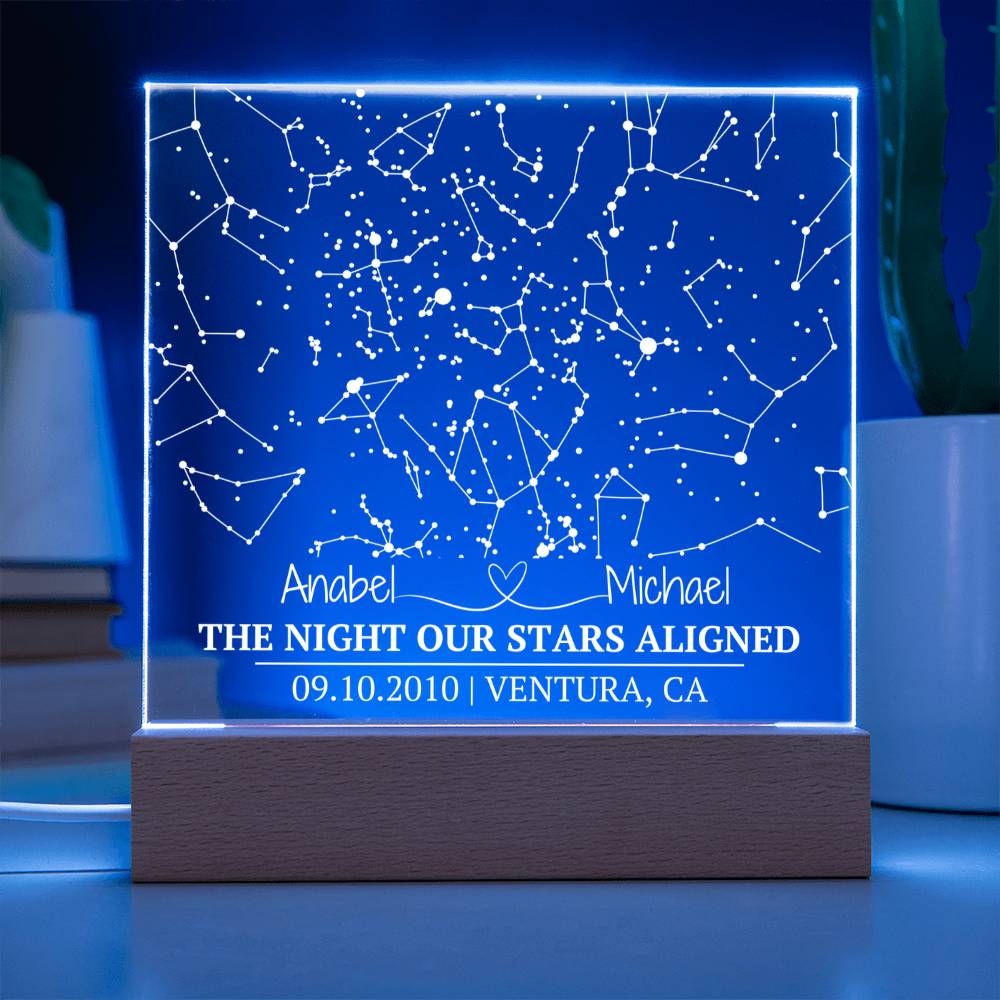 Celestial Night Sky Acrylic Plaque Ventura - Acrylic Square Plaque
