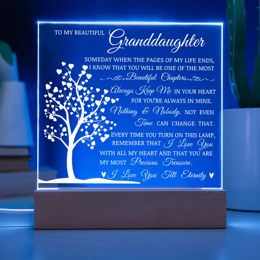 To My Beautiful Granddaughter - You Are My Most Precious Treasure - Acrylic Square Plaque