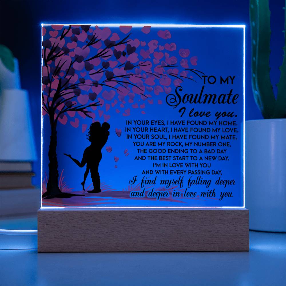 Deeper In Love - Acrylic Display Centerpiece For Soulmate - Acrylic Square Plaque