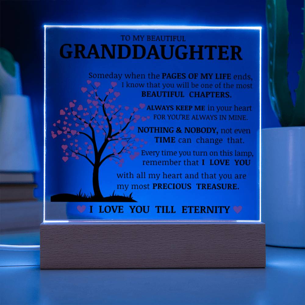To My Beautiful Granddaughter - Pages Of My Life - Acrylic Square Plaque