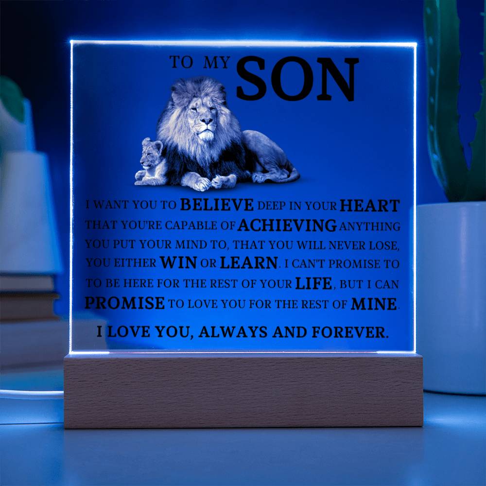 To My Son - I Can Promise To Love You For The Rest Of Mine - Acrylic Square Plaque