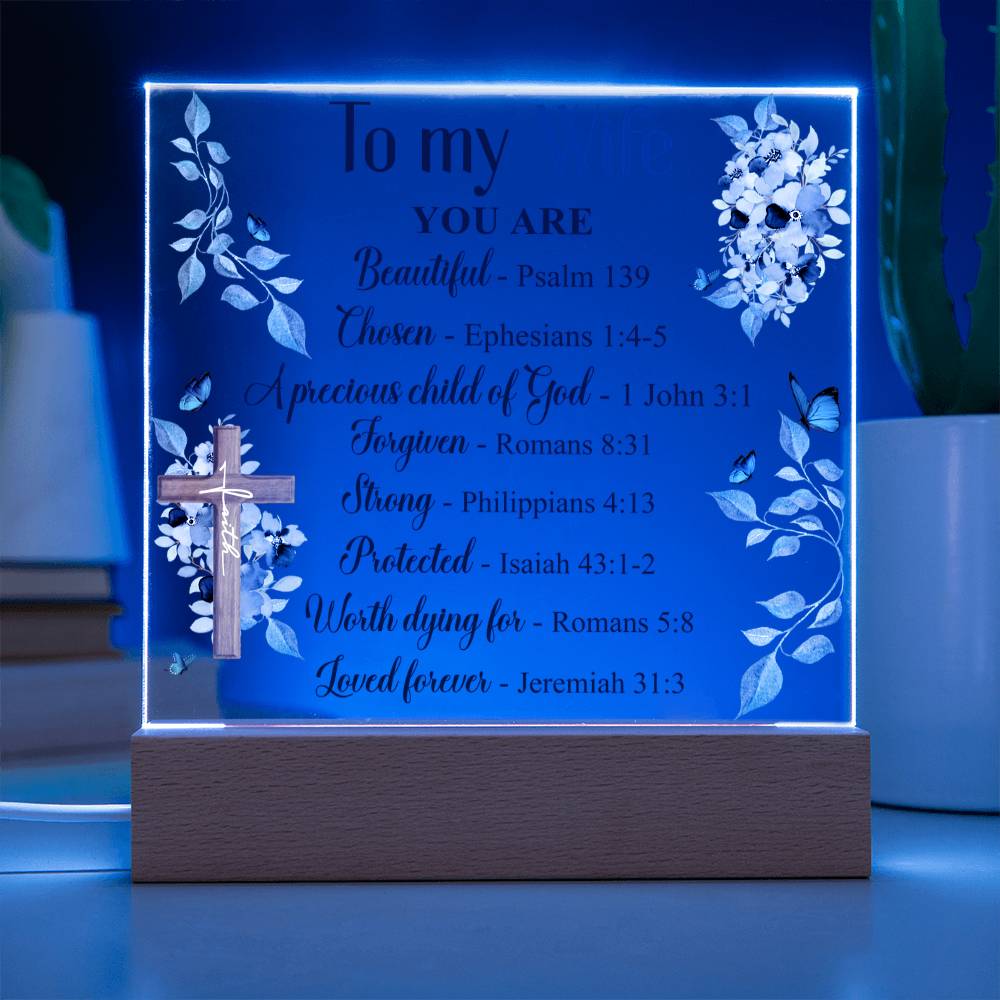 To My Wife - You Are Beautiful - Acrylic Square Plaque