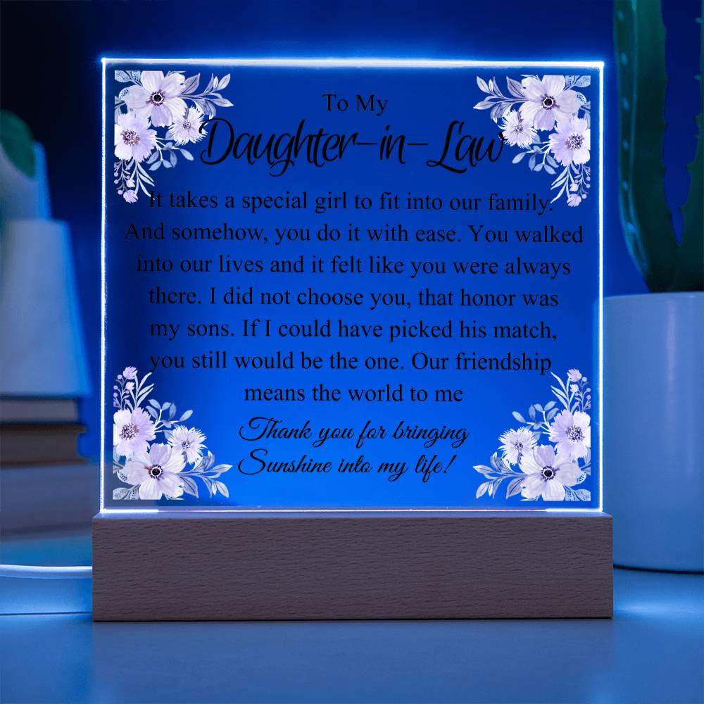 HeartWork - Daughter-In-Law Special Girl - Acrylic Square Plaque
