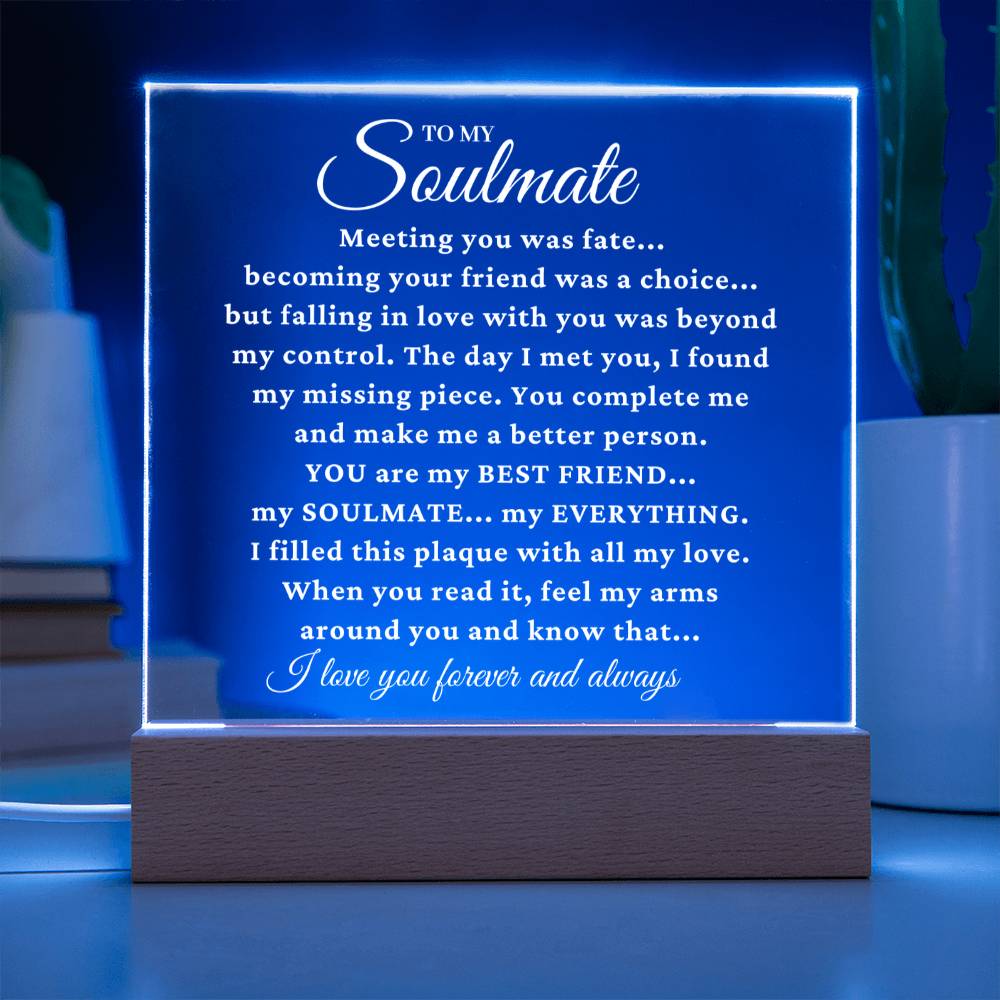 To My Soulmate - I Found My Missing Piece - Acrylic Square Plaque