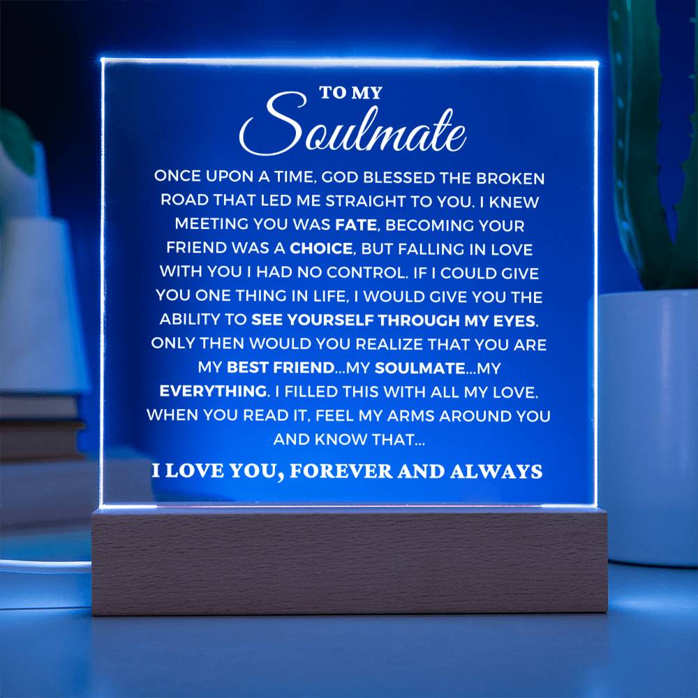 Soulmate Gift  - My Everything - See Your Self Through My Eyes - Acrylic Square Plaque