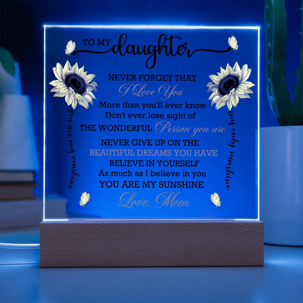 HeartWork - Daughter You Are My Sunshine - Acrylic Square Plaque