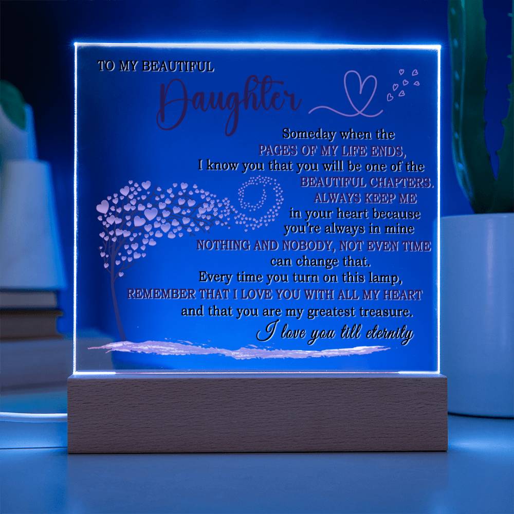 Gift For Daughter - I Love Till Eernity - Acrylic Square Plaque