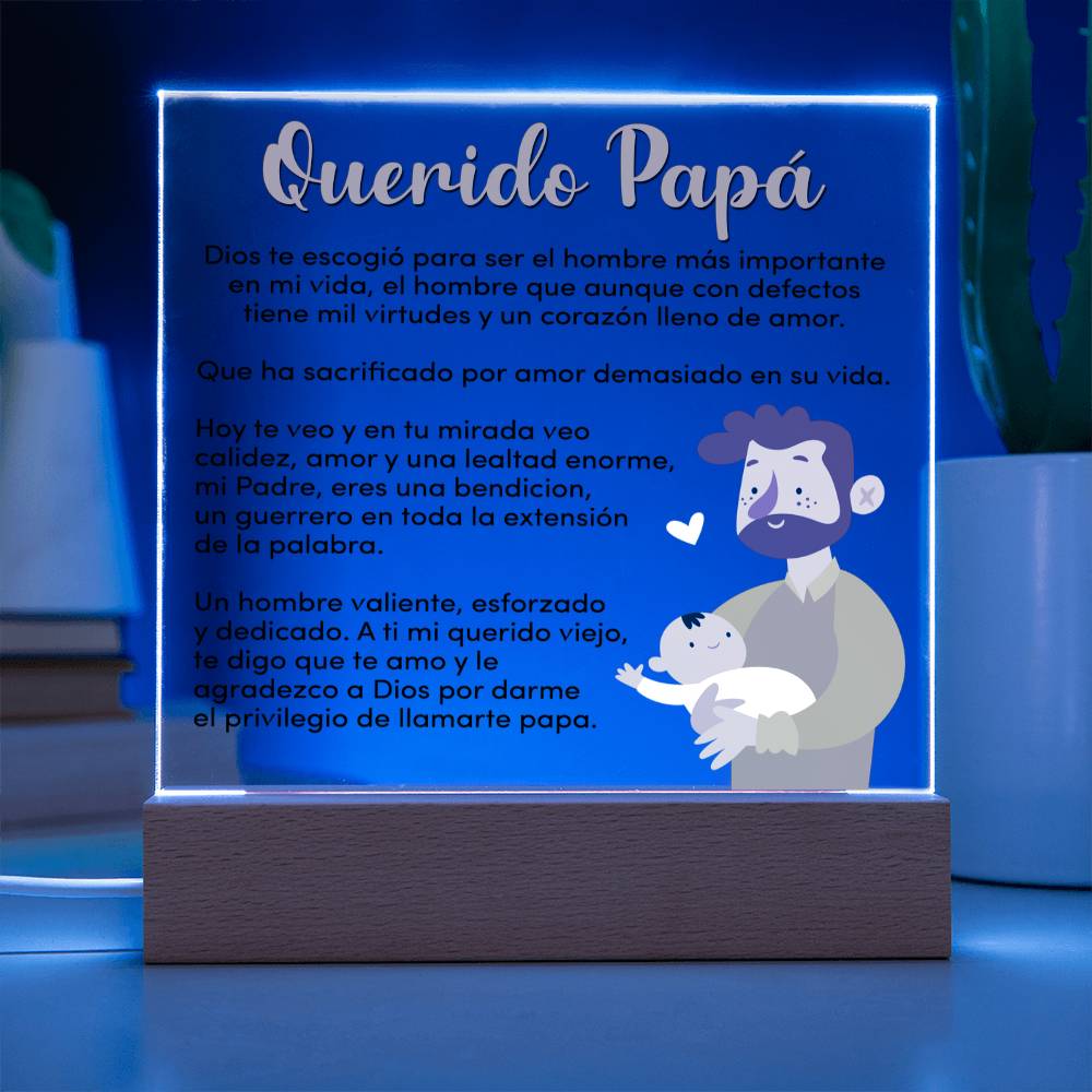 Querido Papa - Acrylic Square Plaque
