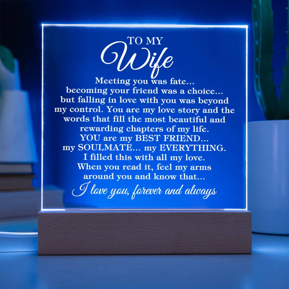 To My Wife - Forever And Always Love You - Acrylic Square Plaque