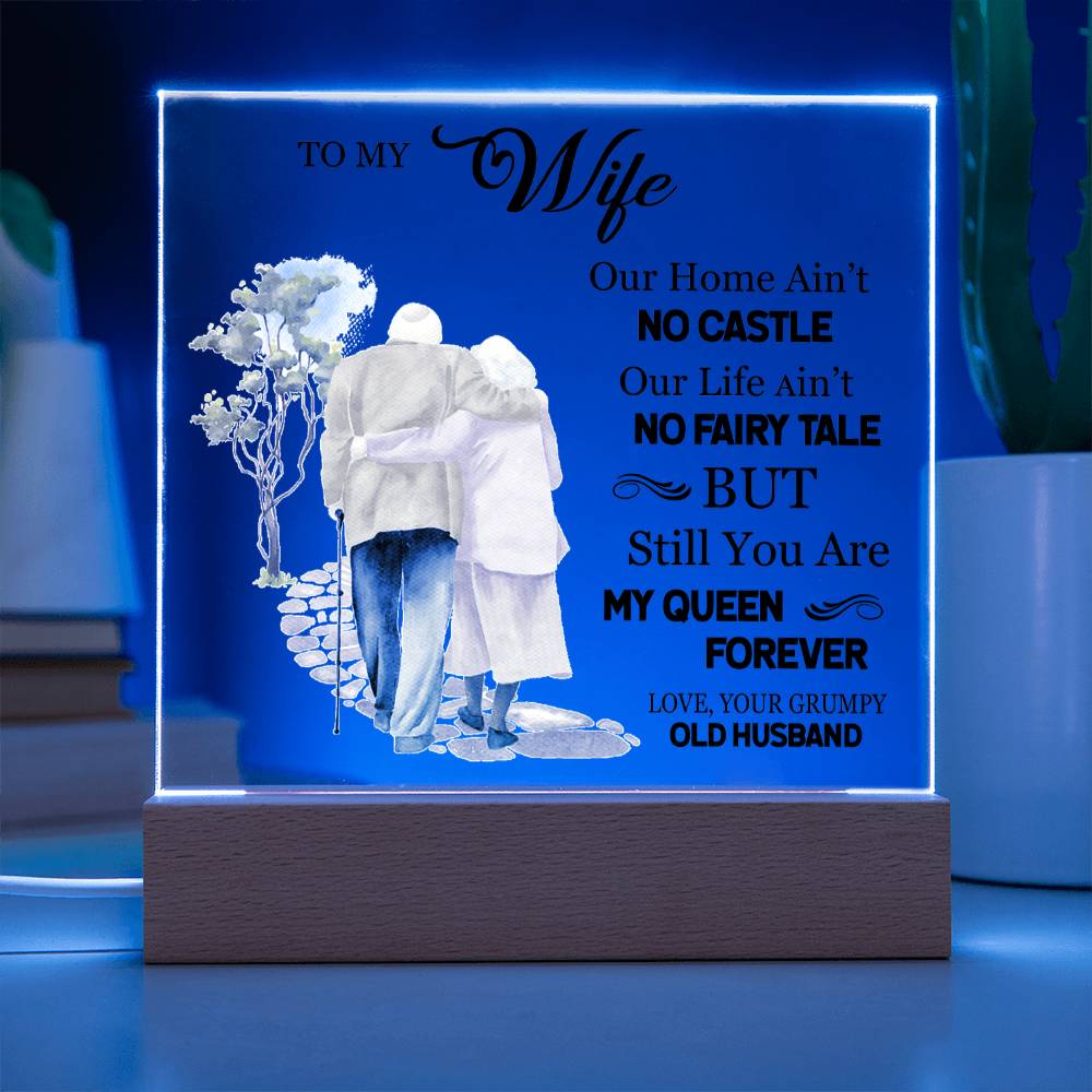 Gift for Wife from Husband - My Queen Forever - Acrylic Square Plaque